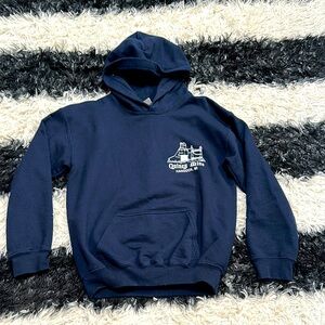 Quincy Mine Youth Hooded Sweatshirt, Kangaroo Pocket, Navy Blue, Sz Medium